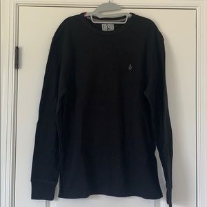 Volcom Long Sleeve Thermal, Black, Size XL